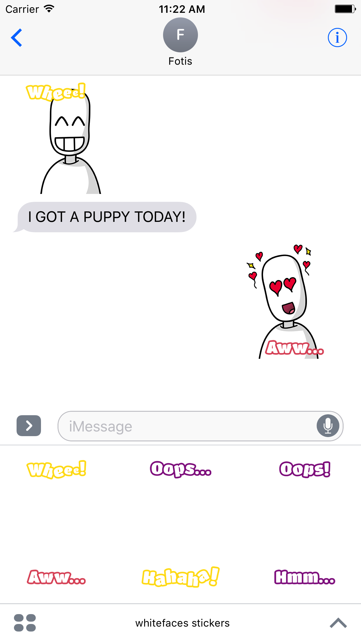 Stickers iPhone screenshot