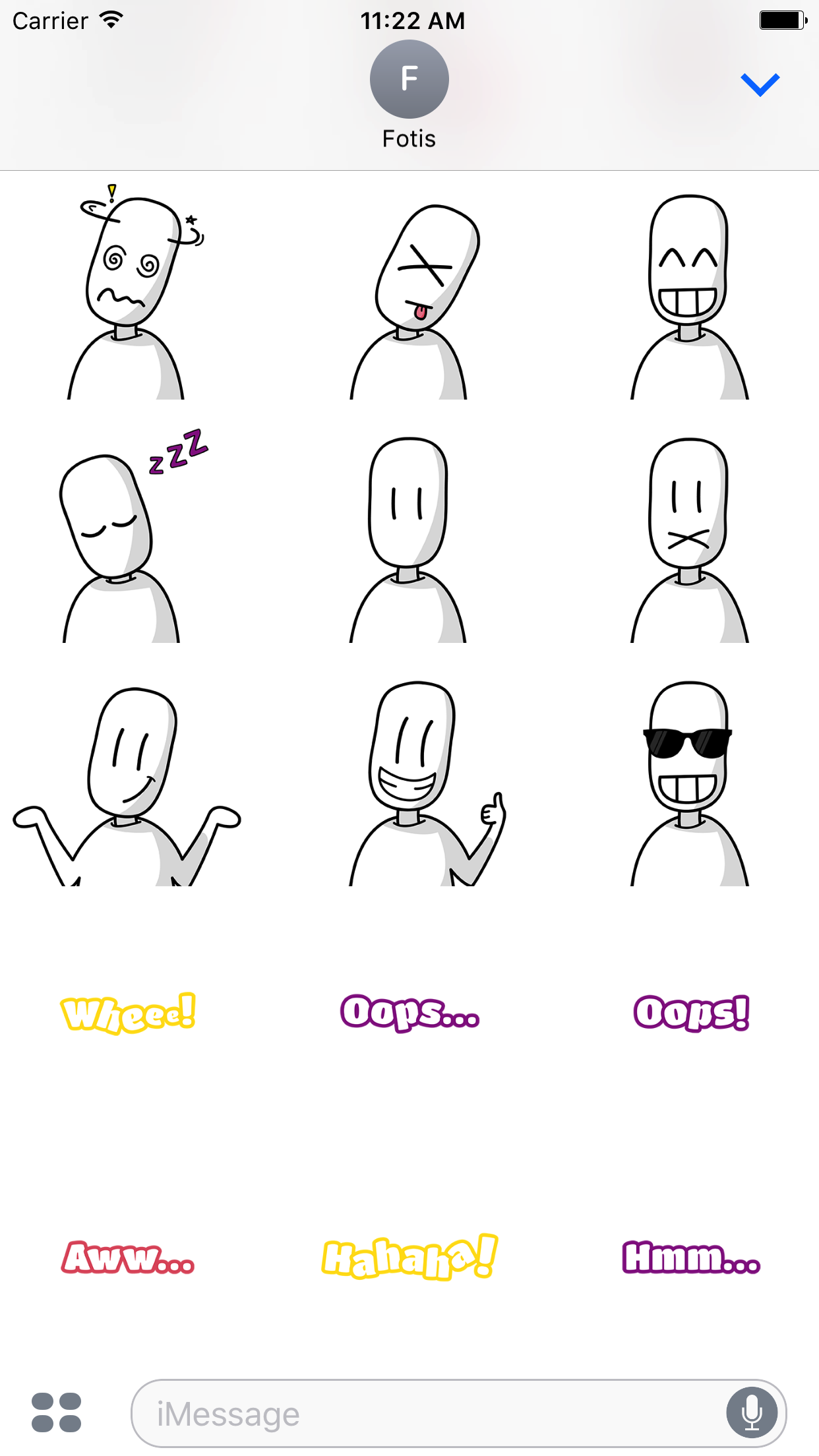 Stickers iPhone screenshot
